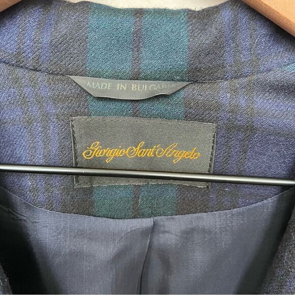 Vintage 80’s Giorgio Sant Angelo Tartan Plaid Wool Blazer Size 10 - Picture 4 of 12
